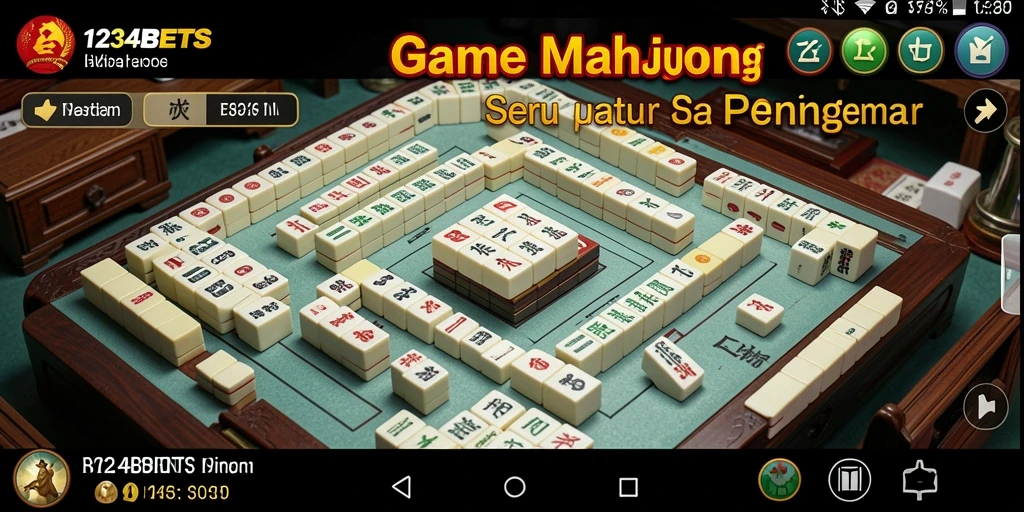 Screenshot permainan Mahjong 1234BETS yang menunjukkan momen seru dalam permainan.