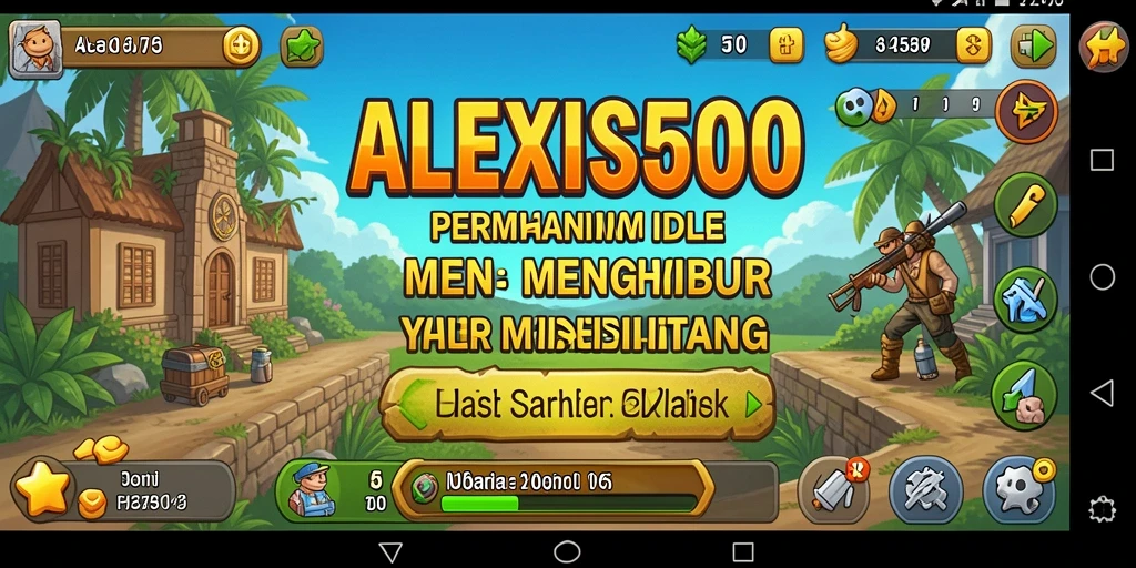 Screenshot gameplay ALEXIS500 dengan pengelolaan sumber daya yang menarik.
