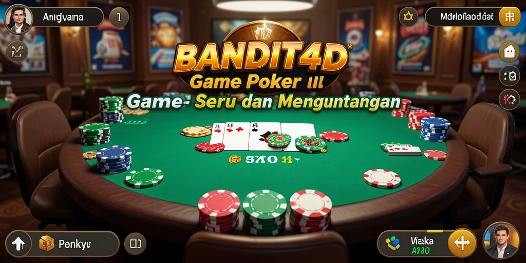 Tangkapan layar utama BANDIT4D menampilkan suasana permainan poker yang intens.
