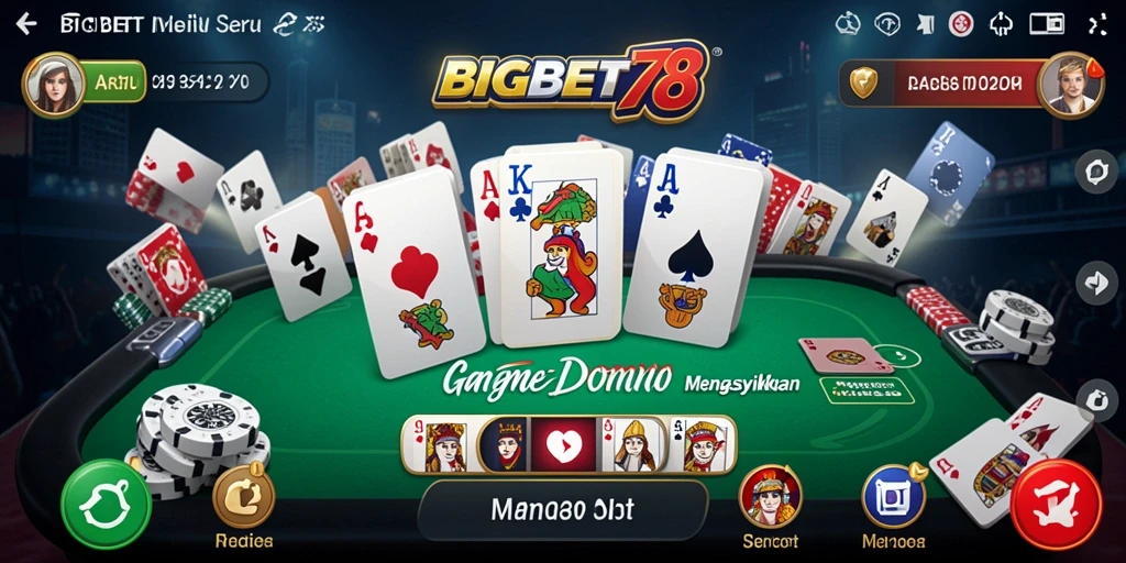 Tangkapan layar gameplay seru dari BIGBET78 yang menampilkan aksi permainan domino.