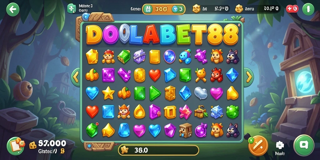 Screenshot gameplay IDOLABET88 menampilkan aksi seru mencocokkan item.