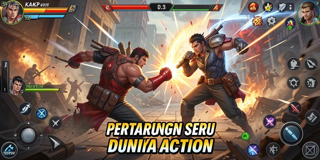 Tampilan aksi mendebarkan dalam gameplay KAKRP yang menantang.