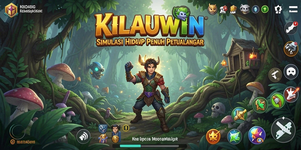 Tangkapan layar gameplay KILAUWIN yang menampilkan aktivitas sehari-hari karakter.