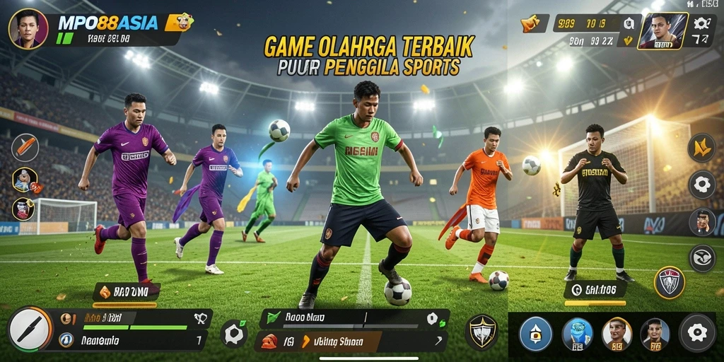 Screenshot utama MPO88ASIA menampilkan aksi intens di lapangan olahraga.
