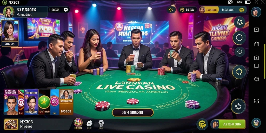 Tampilan gameplay NX303 yang menarik dan interaktif dalam Live Casino.