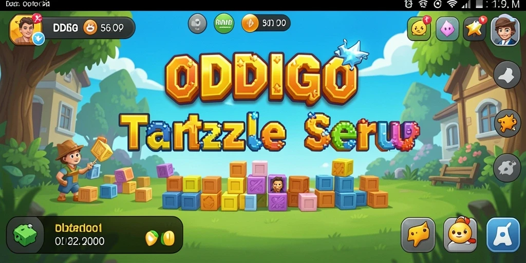 Tampilan gameplay ODDIGO yang penuh warna dan menantang.