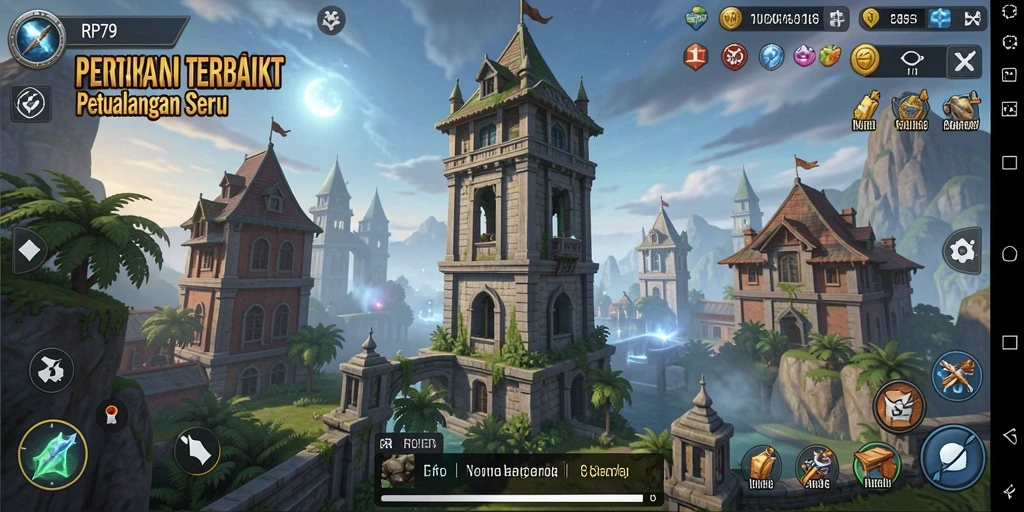 Screenshot menampilkan aksi mendebarkan dalam permainan Tower Defense.
