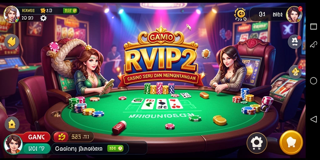 Screenshot menunjukkan gameplay menarik dari game Kasino RVIP2.