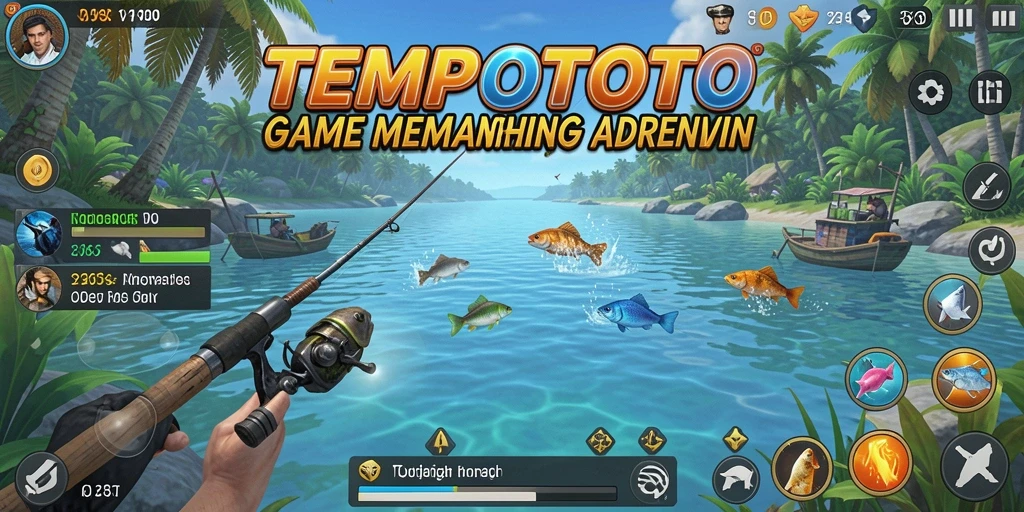 Tangkapan ikan yang besar dalam gameplay TEMPOTOTO yang seru.