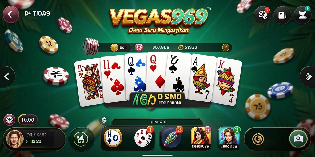 Tampilan gameplay seru di VEGAS969 saat bermain Domino.